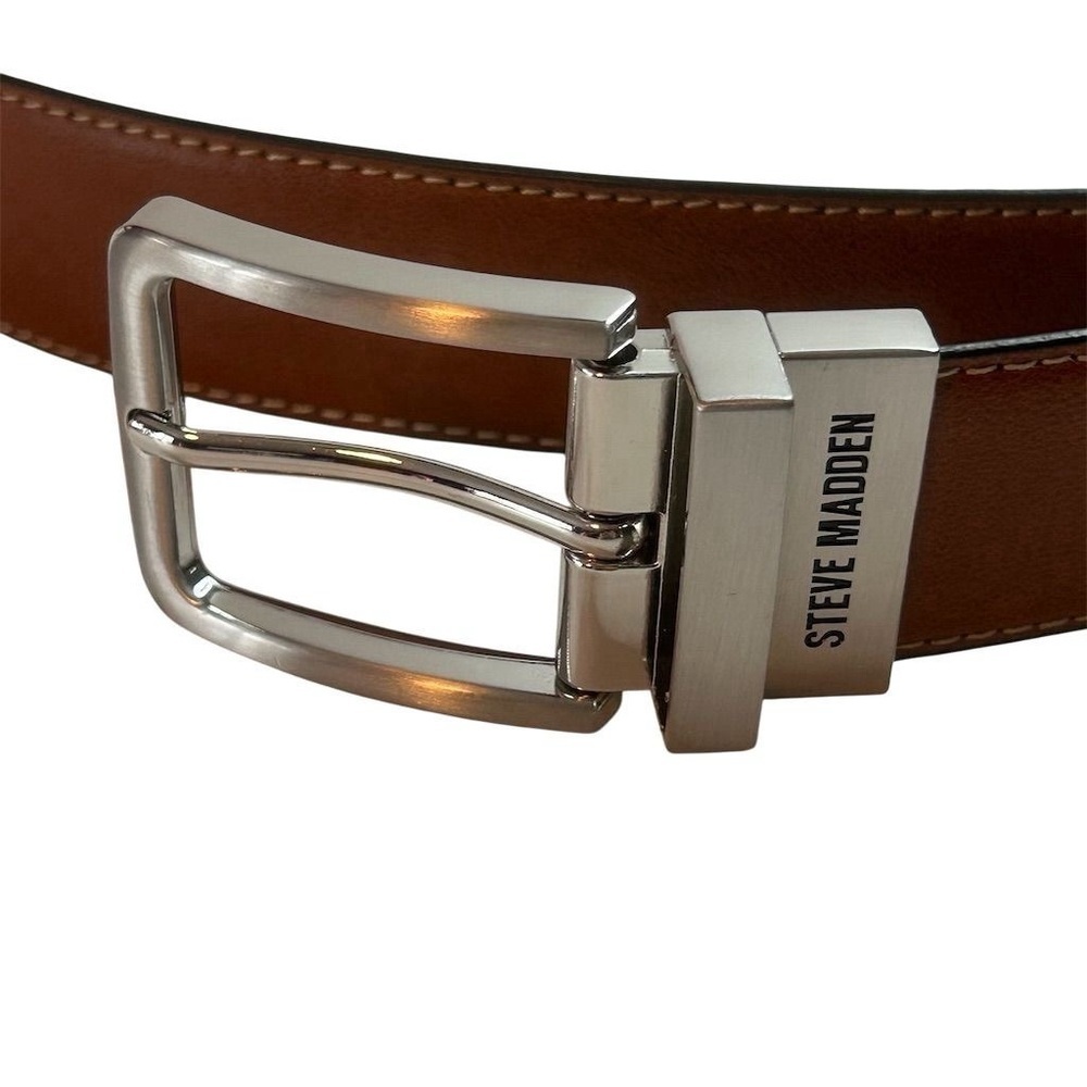 Steve Madden Men's Leather Belt Black Brown Size 38/40